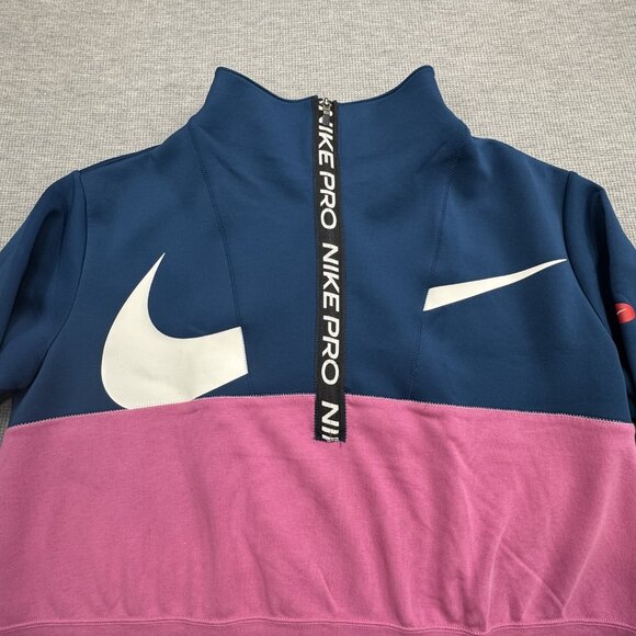 Nike Pro Womens 1X Colorblock Get Fit Icon Clash Half-Zip Training Sweatshirt - Picture 5 of 15